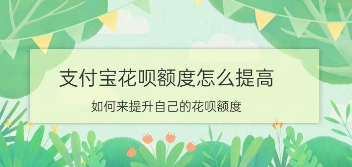 支付宝花呗额度怎么提高 如何来提升自己的花呗额度